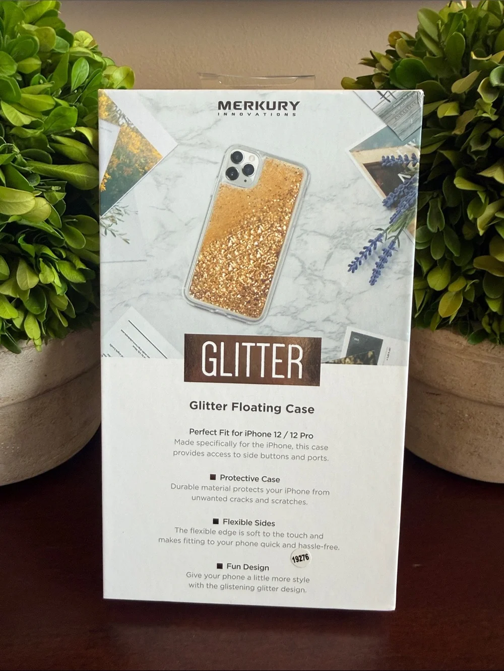 MERKURY INNOVATIONS ✨GOLD-TONE FLOATING GLITTER✨ iPhone 12/12 PRO CASE🌟BNIB🌟